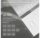 LuxeBath Duschwanne 90x70 cm Weiß mit Ablaufgarnitur Bild 5