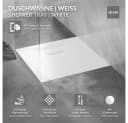 LuxeBath Duschwanne 80x80 cm Weiß Rutschfest Bild 1