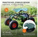 ECD Germany Gartenrollsitz 360° drehbar und höhenverstellbar bis 150 kg, Gartenwagen aus Stahl Bild 3