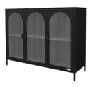 ML-DESIGN Vitrinenschrank 3-Türig Schwarz Stahl mit Stauraum Bild 2