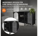 ML-DESIGN Vitrinenschrank 3-Türig Schwarz Stahl mit Stauraum Bild 3