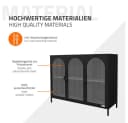 ML-DESIGN Vitrinenschrank 3-Türig Schwarz Stahl mit Stauraum Bild 5