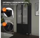 ML-DESIGN Vitrinenschrank Stahl Schwarz 4 Türen Bild 4
