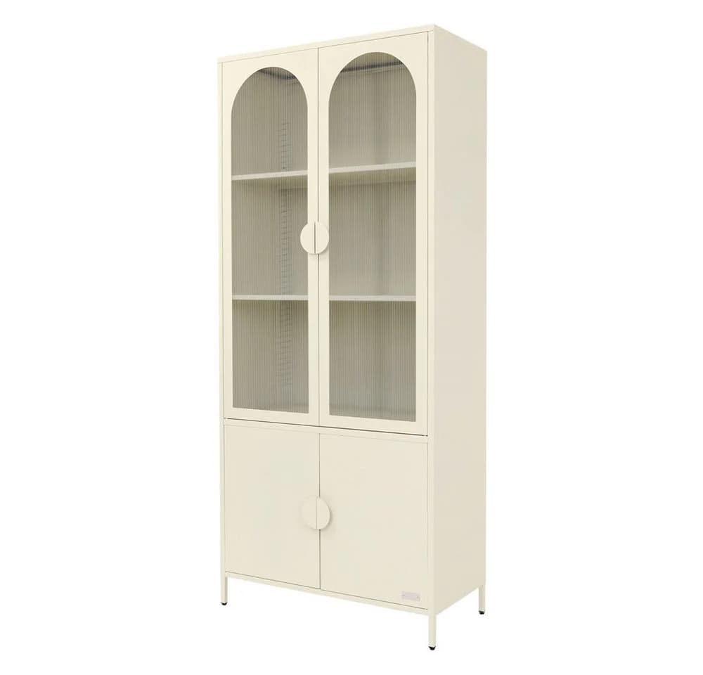 ML-DESIGN Vitrinenschrank Stahl Beige 4 Türen - Bild 2