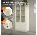 ML-DESIGN Vitrinenschrank Stahl Beige 4 Türen Bild 4