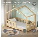 ML-DESIGN Kinderbett Hausbett 70x140 cm mit Matratze Kiefernholz Natur Bild 1