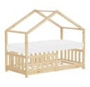 ML-DESIGN Kinderbett Hausbett 70x140 cm mit Matratze Kiefernholz Natur Bild 2