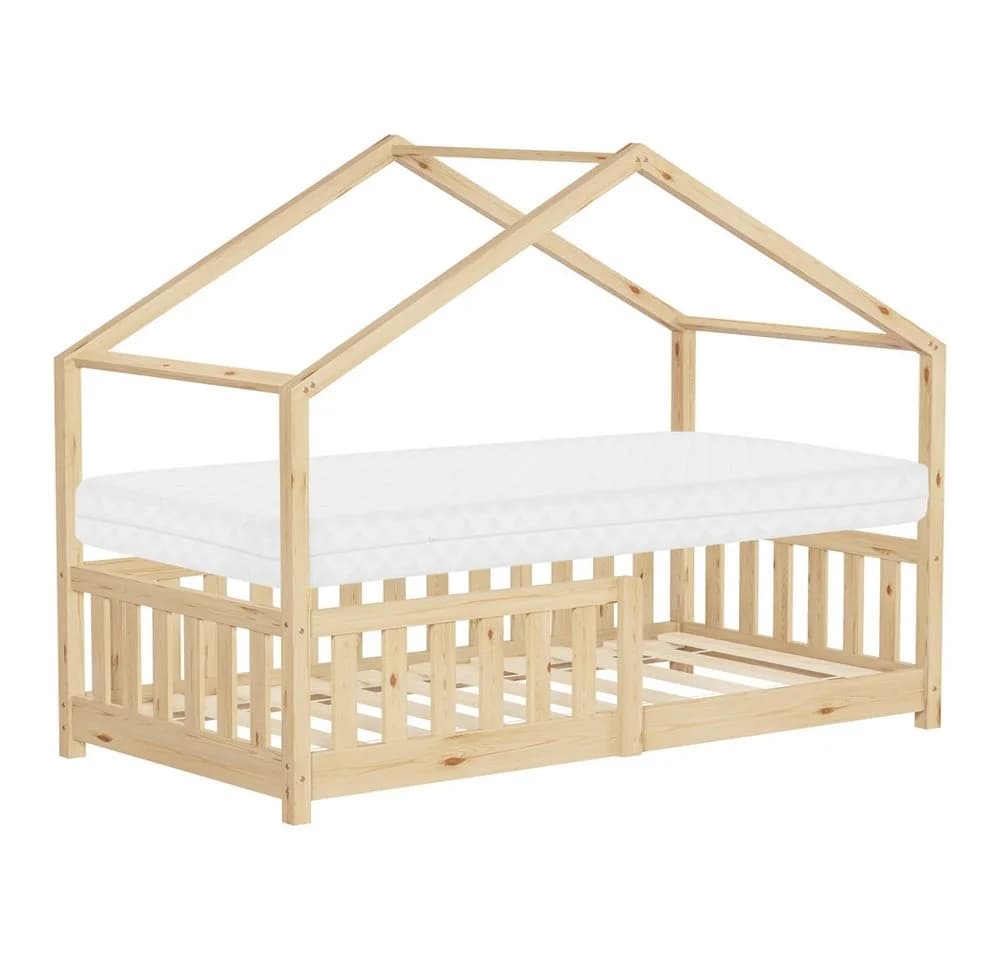 ML-DESIGN Kinderbett Hausbett Kiefernholz Beige mit Matratze - Bild 2