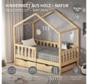 ML-DESIGN Kinderbett Hausbett mit Schubladen und Matratze Natur Bild 1
