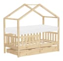 ML-DESIGN Kinderbett Hausbett mit Schubladen und Matratze Natur Bild 2