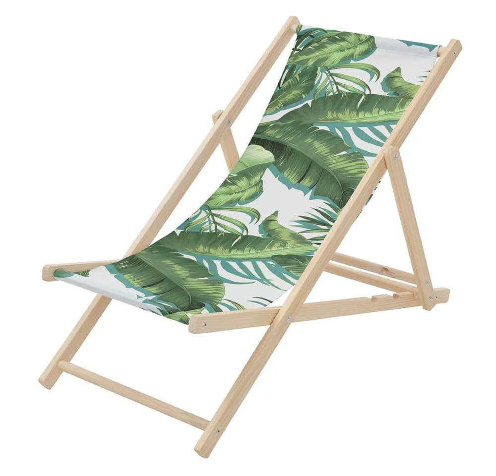 ECD Germany Gartenliege Holz Klappbar Grün-Weiß 3-Fach Verstellbar - Bild 2