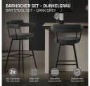 ML-DESIGN Barhocker 2er Set Gepolstert Dunkelgrau 360° drehbar Bild 1