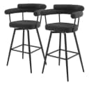 ML-DESIGN Barhocker 2er Set Gepolstert Dunkelgrau 360° drehbar Bild 2
