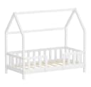 ML-DESIGN Kinderbett Hausbett Weiß Kiefernholz mit Rausfallschutz Bild 2