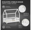 ML-DESIGN Kinderbett Hausbett Weiß Kiefernholz mit Rausfallschutz Bild 3
