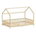 ML-DESIGN Kinderbett Hausbett Kiefernholz Beige mit Rausfallschutz Bild 2