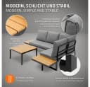 ML-DESIGN Gartenlounge-Set 3 tlg - Ecksofa mit Kissen Bild 3