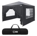 ECD Germany Pop-Up Pavillon 3x3m Anthrazit mit Seitenwänden Bild 2