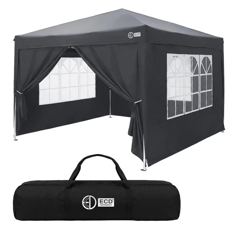 ECD Germany Pop-Up Pavillon 3x3m Anthrazit mit Seitenwänden - Bild 2