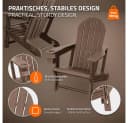 ML-DESIGN Gartenstuhl Adirondack Braun Kunststoff-Holzoptik Bild 3
