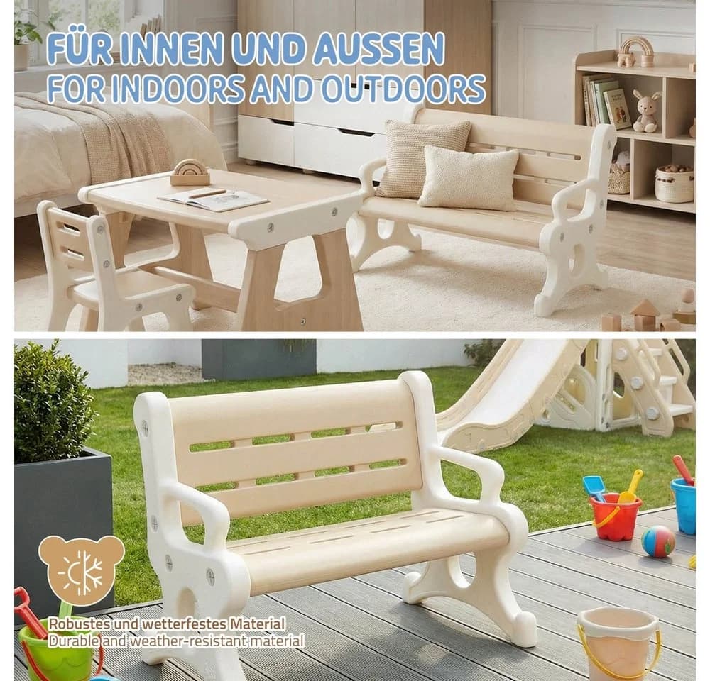 Joyz Kinderbank Braun-Weiß Kunststoff mit Armlehnen - Bild 4
