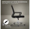ML-DESIGN Bürostuhl Schwarz mit Netz-Rückenlehne & Armlehnen Bild 4