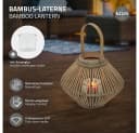 ECD Germany Kerzenlaterne Bambus Boho mit Henkel & Glas Bild 1