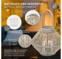 ECD Germany Kerzenlaterne Bambus Boho mit Henkel & Glas Bild 3