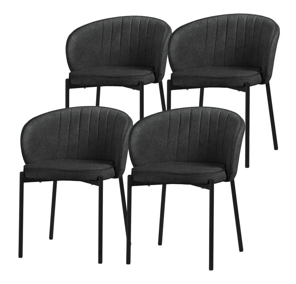 ML-DESIGN Polsterstuhl Esszimmerstuhl 4er Set Anthrazit mit Armlehne - Bild 2