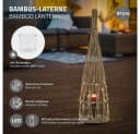 ECD Germany Bambus Laterne mit Kerzenglas & LED-Lichterkette Bild 1