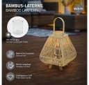 ECD Germany Bambus Laterne mit Henkel & Glas Bild 1