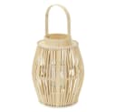 ECD Germany Boho Bambus Laterne Windlicht Holzfarbe Gartenlaterne Kerzenhalter Bild 2