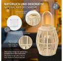 ECD Germany Boho Bambus Laterne Windlicht Holzfarbe Gartenlaterne Kerzenhalter Bild 3