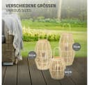 ECD Germany Boho Bambus Laterne Windlicht Holzfarbe Gartenlaterne Kerzenhalter Bild 5