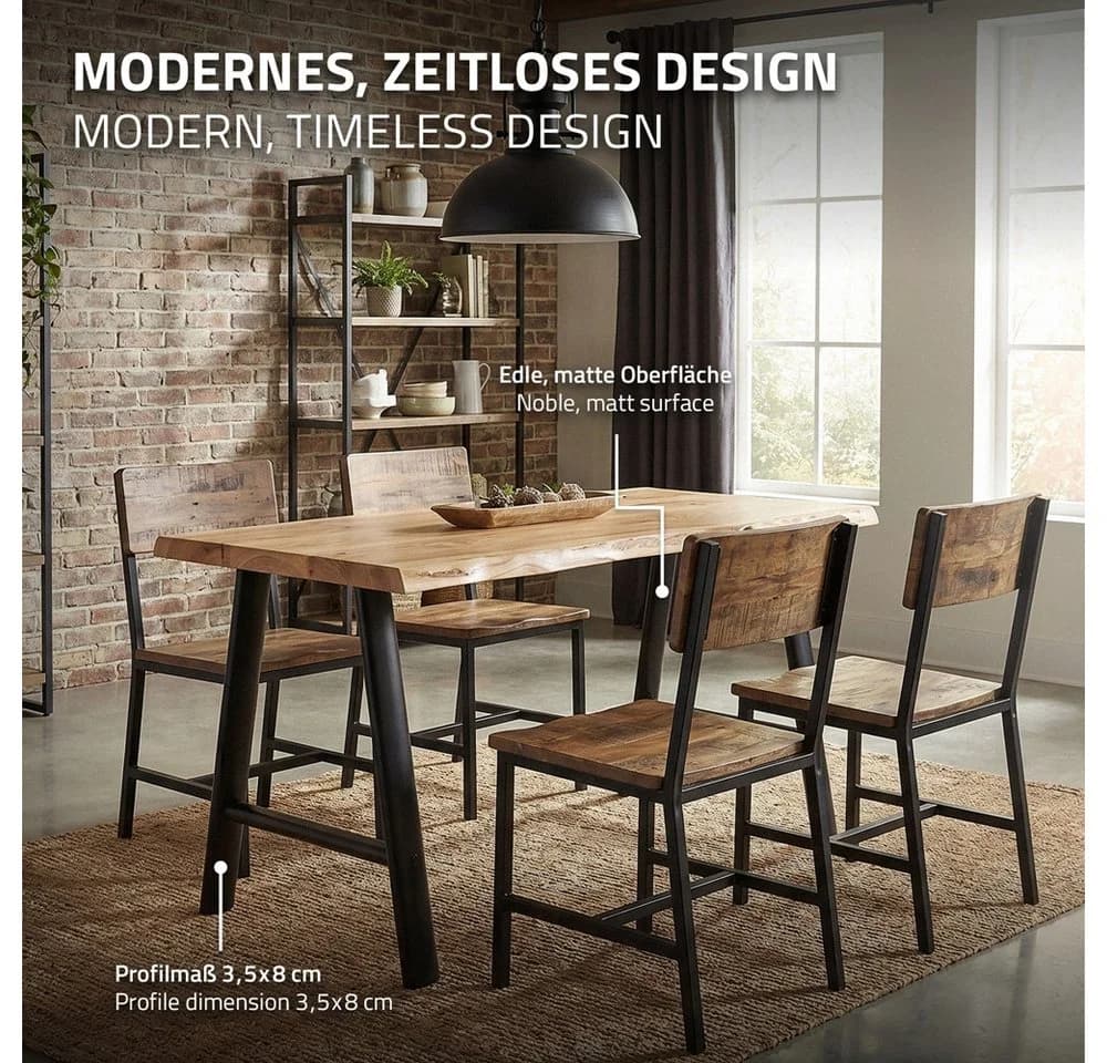 ML-DESIGN Tischbein Schwarz A-Design Stahl 2er Set - Bild 4
