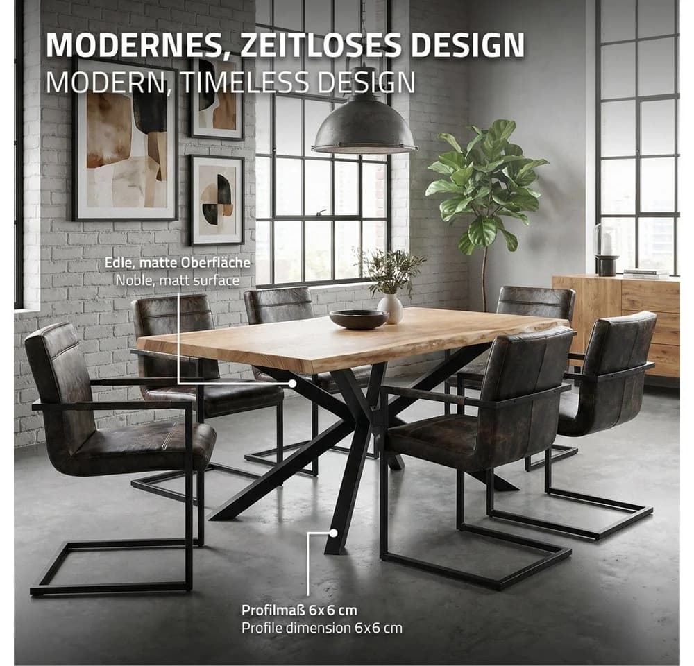 ML-DESIGN Tischbein Spider Metall Schwarz 4-beinig - Bild 4