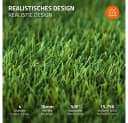 ECD Germany Kunstrasen Rasenteppich Grün 1m² Wetterfest Bild 4