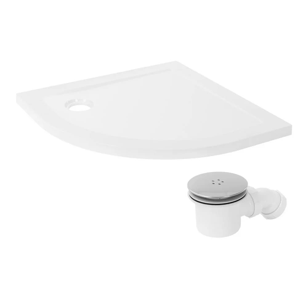 LuxeBath Duschwanne 80x80 cm Weiß Hochglanz SMC mit Siphon - Bild 2