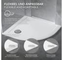 LuxeBath Duschwanne 80x80 cm Weiß Hochglanz SMC mit Siphon Bild 4