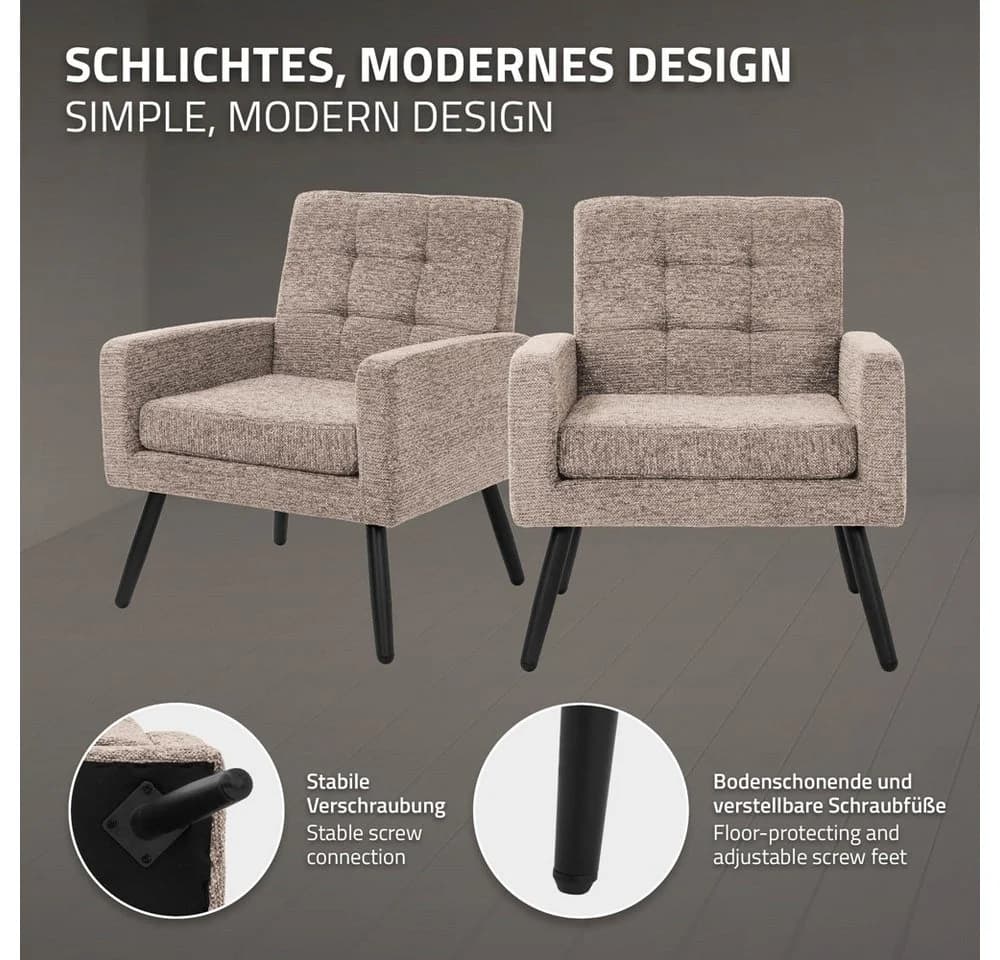 ML-DESIGN Loungesessel Braun mit Armlehnen - Bild 3