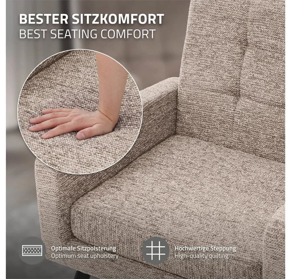 ML-DESIGN Loungesessel Braun mit Armlehnen - Bild 4