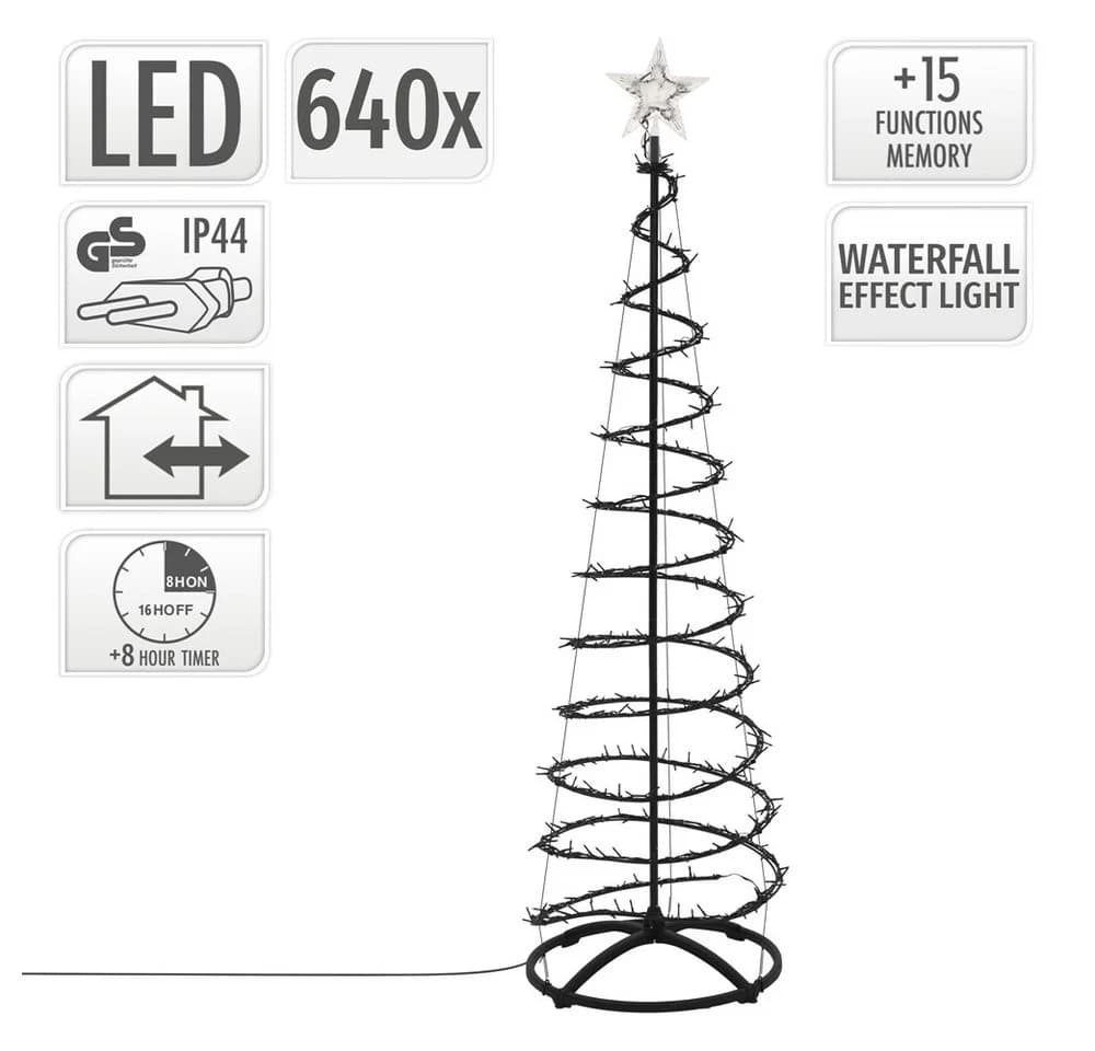 ECD Germany LED Weihnachtsbaum 180 cm mit Wasserfall-Effekt & Sternspitze - Bild 3
