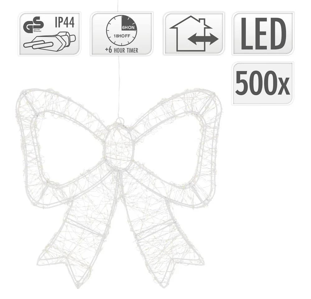 ECD Germany LED Weihnachtsdeko-Schleife mit Timer, 500 LEDs Warmweiß - Bild 4