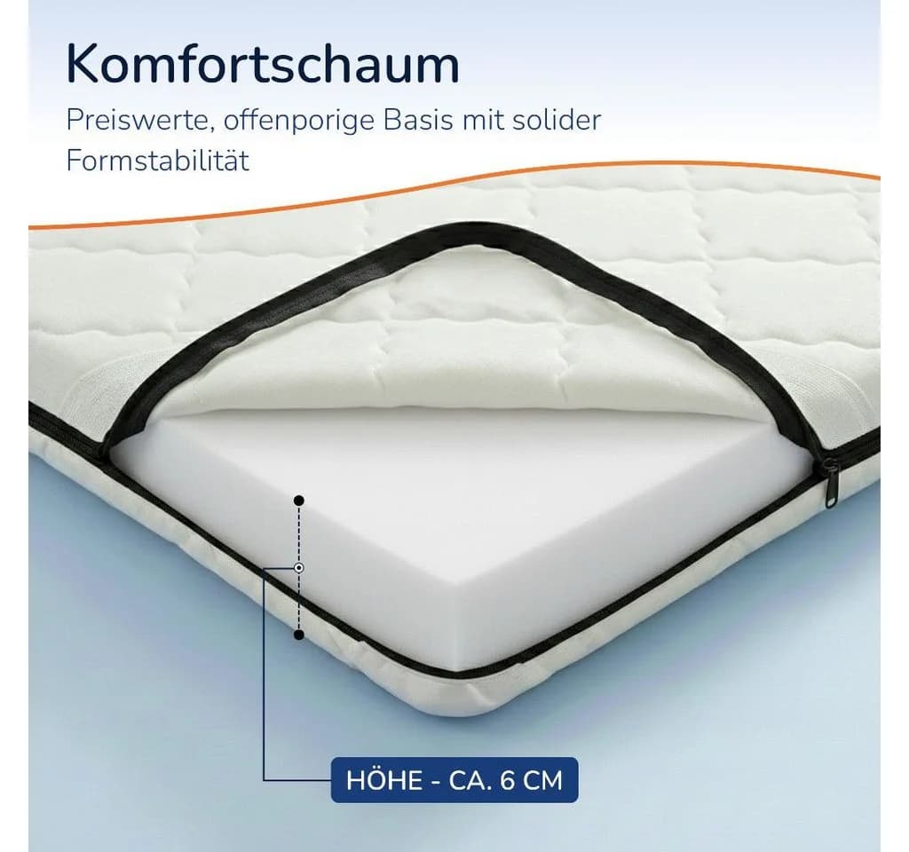 MSS e.K. Komfortschaum-Matratzentopper 6 cm Kaltschaum - Bild 4