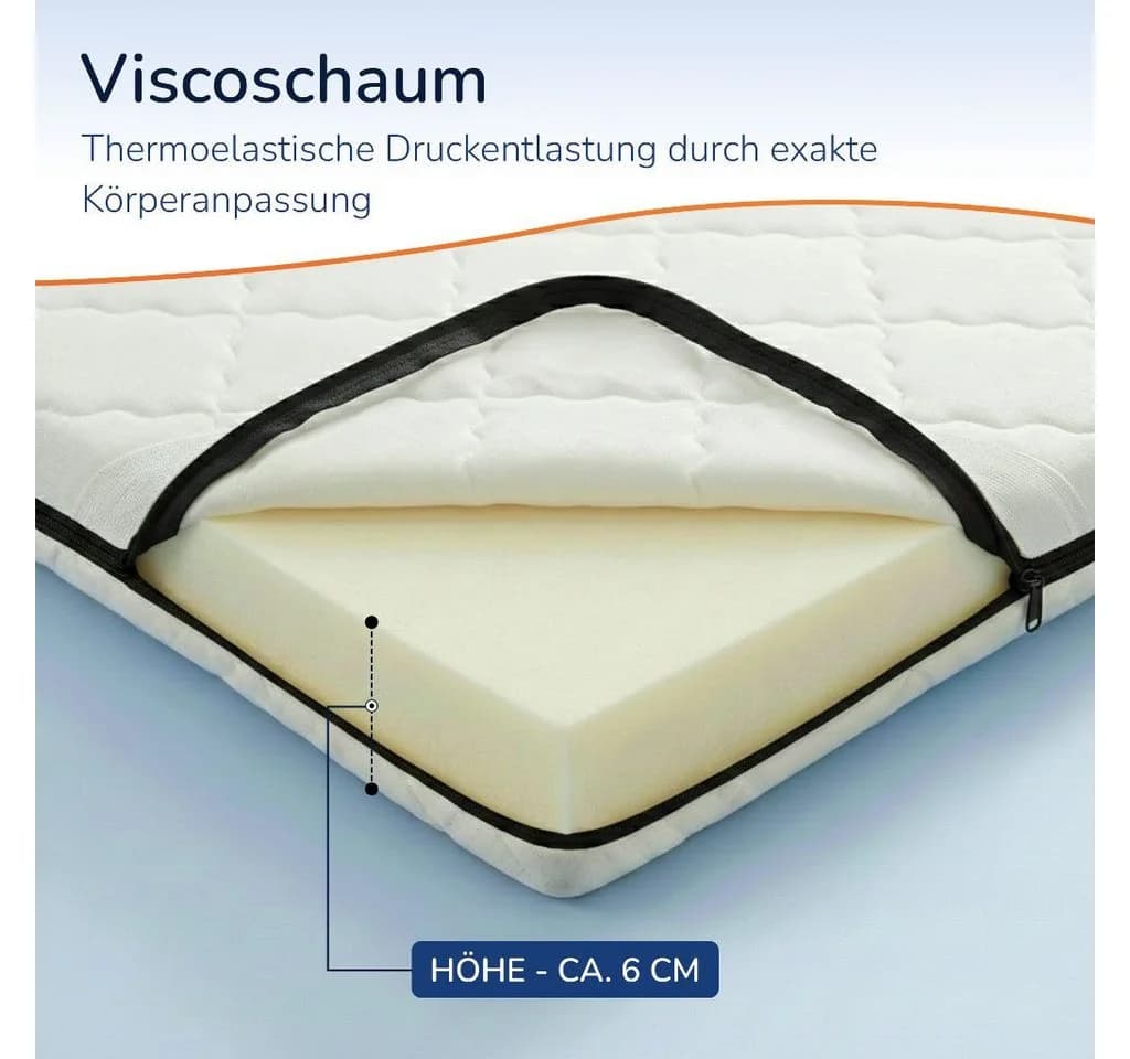 MSS e.K. Viscoschaum Matratzentopper 6 cm Viscoelastischer Schaumstoff - Bild 4