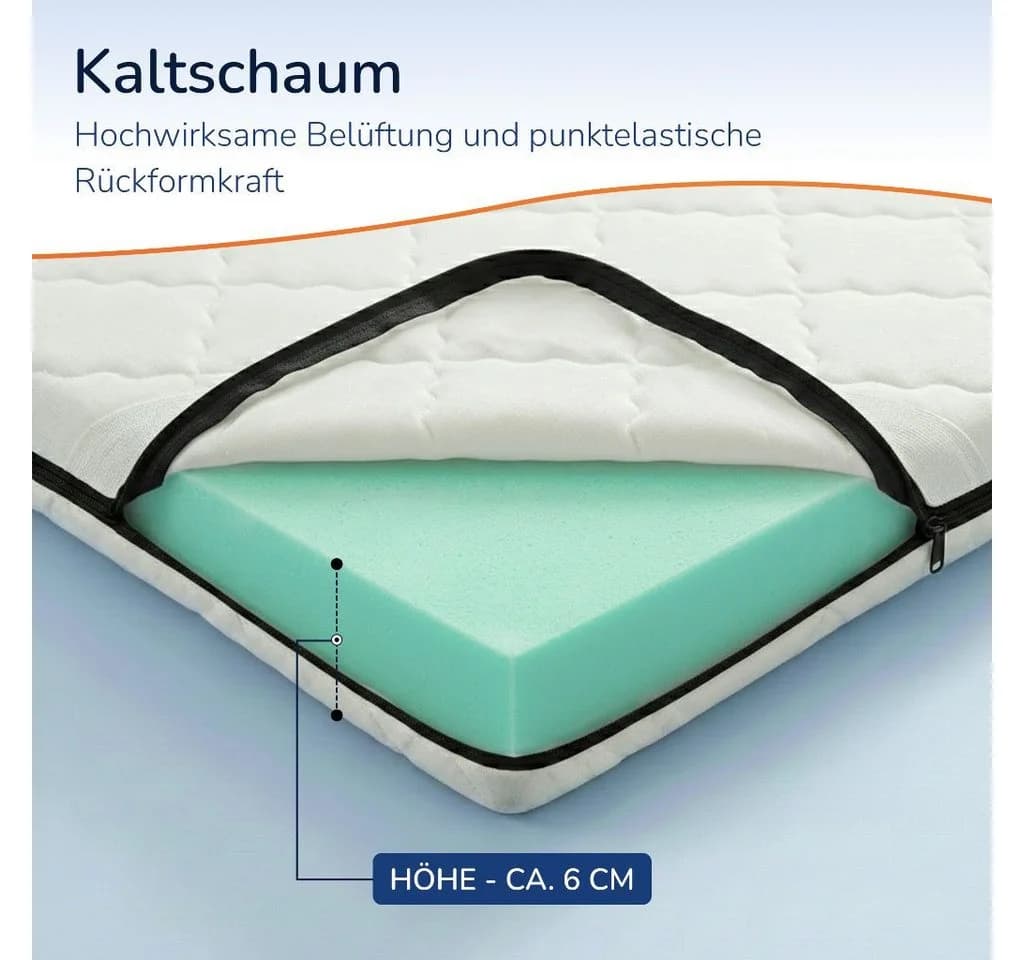 MSS e.K. Kaltschaum-Matratzentopper 6 cm Kaltschaum - Bild 4