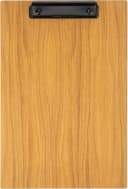 Holz Frank Klemmbrett DIN A4 Eiche geölt mit schwarzer Klemme Bild 1