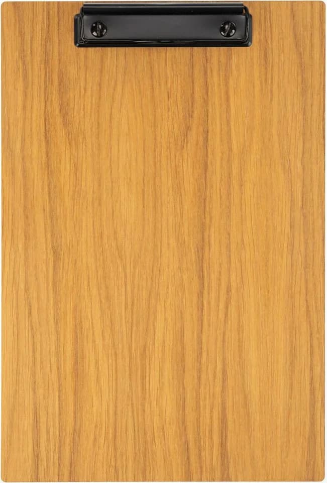Holz Frank Klemmbrett DIN A4 Eiche geölt mit schwarzer Klemme