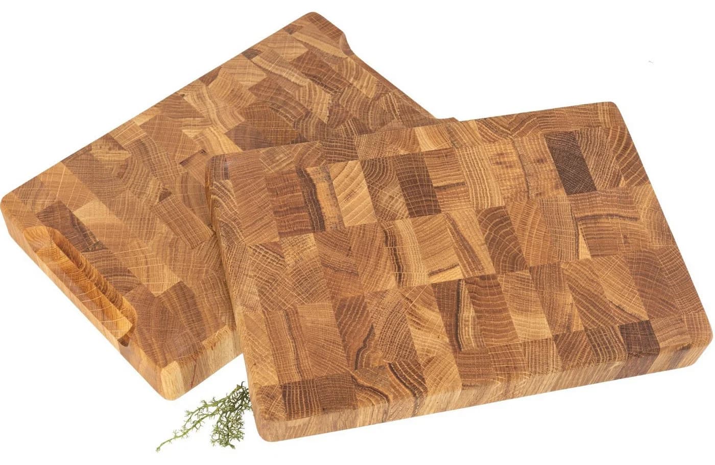 Holz Frank Schneidebrett Stirnholz Hackblock aus Eiche mit Griffmulden