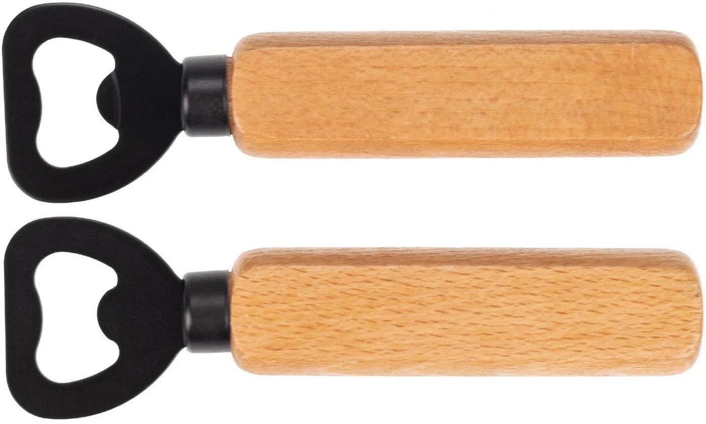 Holz Frank Flaschenöffner mit FSC® Buchenholzgriff & schwarzer Edelstahlklinge - Bild 3